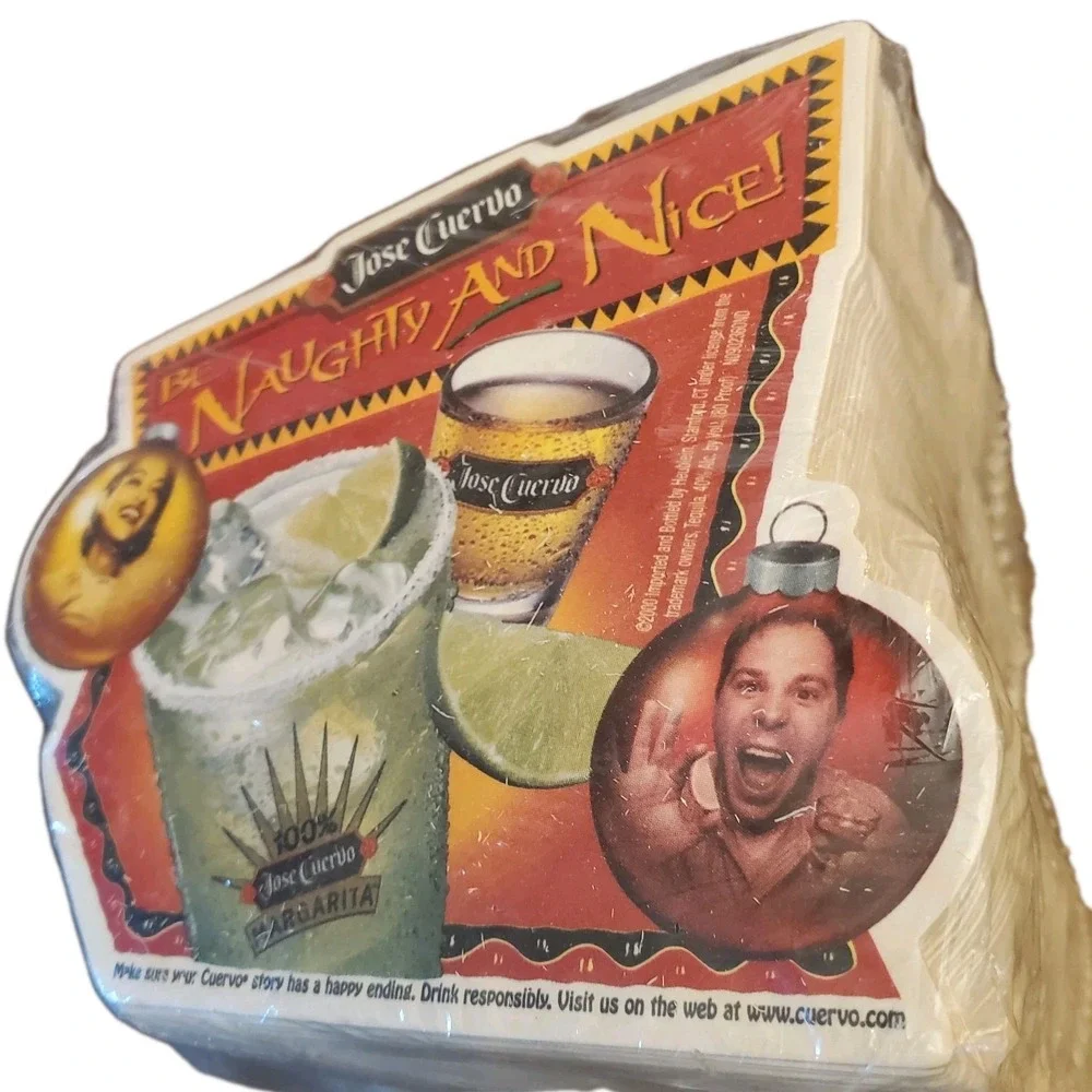 Vtg Lot of 90 Jose Cuervo Margarita Coasters 'Be Naughty and Nice' Holiday 2000s